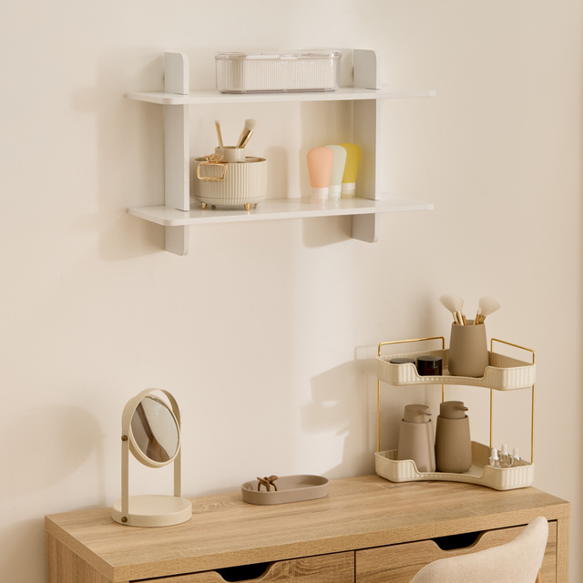 FIXY 2-szintes falipolc, 60 x 19 x 40 cm, fehér