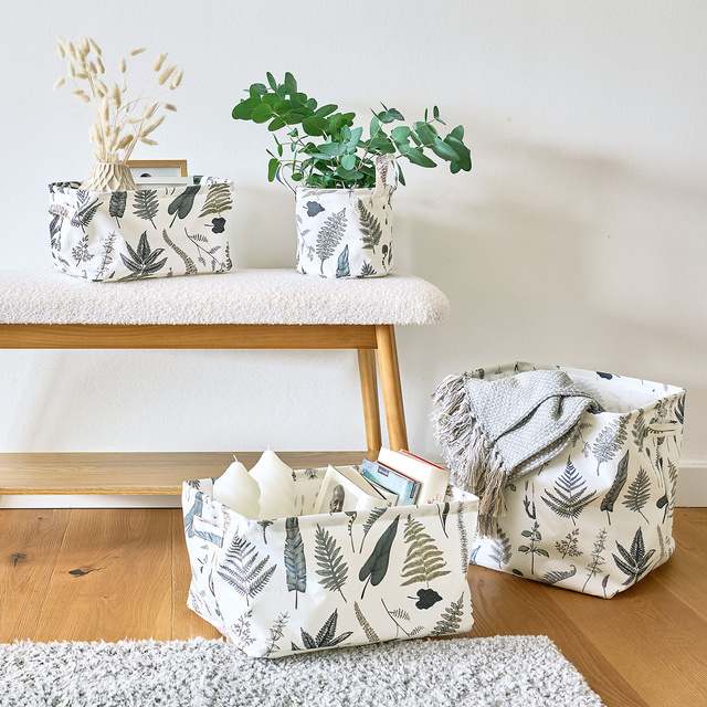 Textil tároló kosár, 28 x 21 x 16 cm