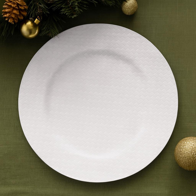 Ünnepi tál, fonott széllel, Ø 33 cm