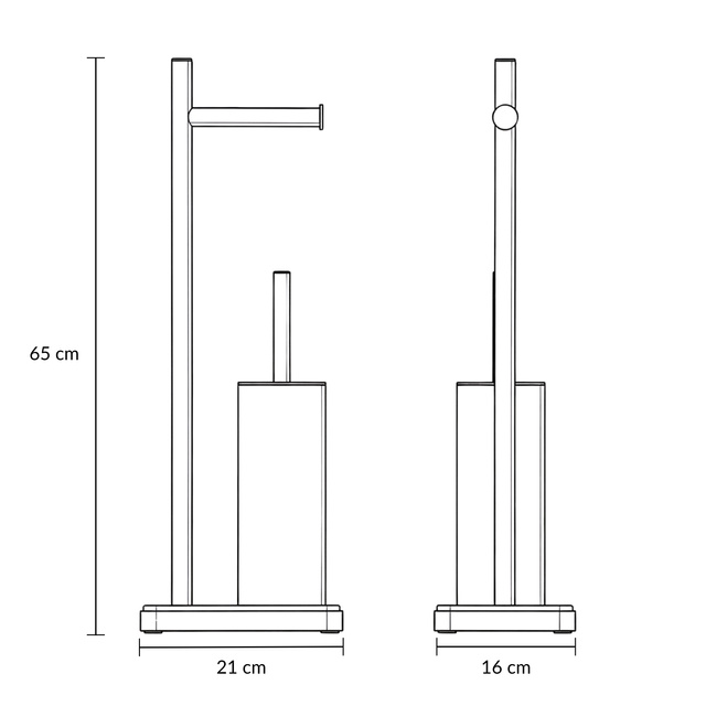 WC-kefe toalettpapír-tartóval és bambusz talppal IVLO, 65 cm