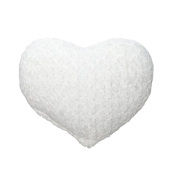 HEART műszőrme díszpárna, elefántcsont színben