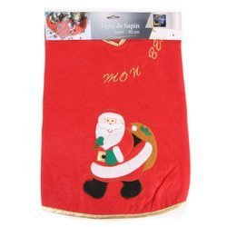 Karácsonyi díszítő szőnyeg Mikulás mintával, piros