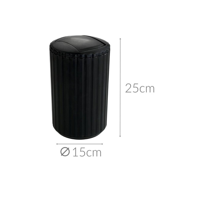 Fürdőszobai szemetes, Swing Bin Allstar, 3l, fekete