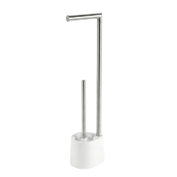 Toalettpapír tartó és WC kefe STILK, 63 cm, ezüst