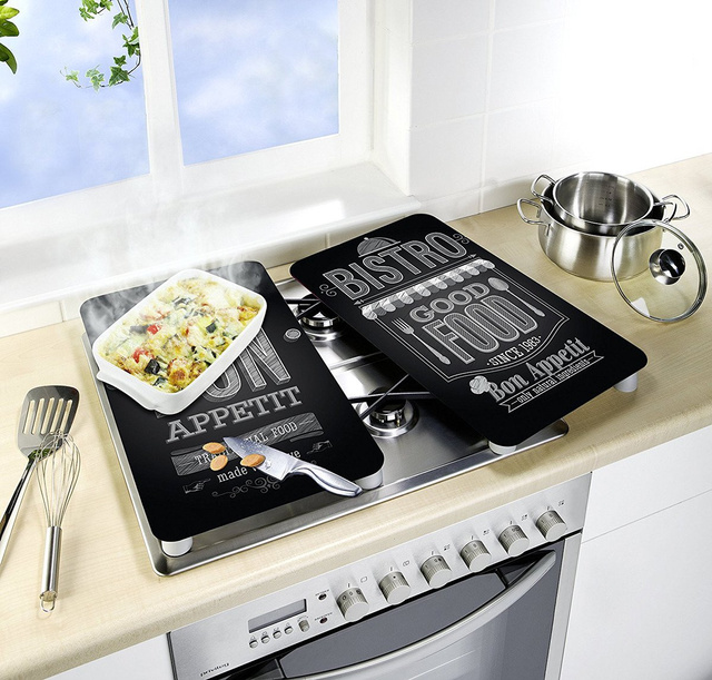 BON APPETIT üveg védőlapok a tűzhelyre – 2 db, WENKO, bon appetit