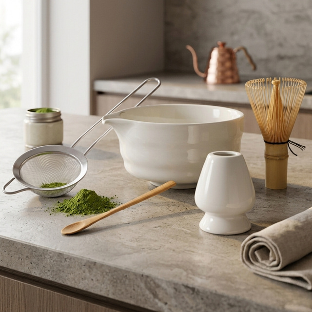 Porcelán matcha készlet PORCE, 5 részes