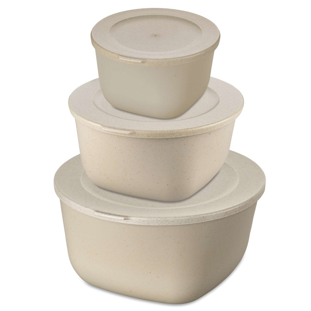 Fedéllel ellátott doboz 1l + 2l + 4l, CONNECT BOX SET STOCKHOLM, 3 darabos készlet, KOZIOL