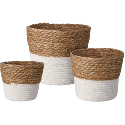 Rattan tárolókosarak, 3 darab