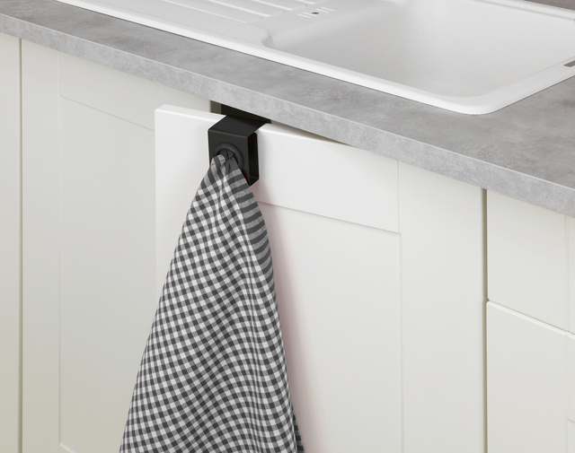 WENKO, antracit színű, nyomás funkcióval rendelkező konyhai horog