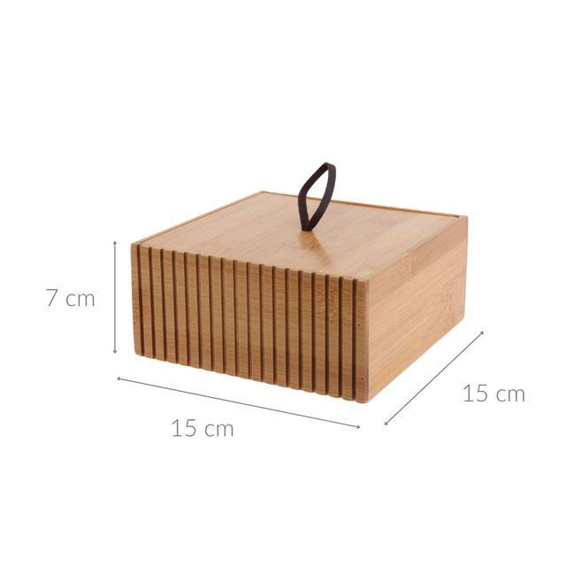 Bambusz fürdőszobai rendező, 15 x 15 x 7 cm