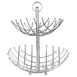 Fém gyümölcsös kosár, 40 cm, 2 szintes