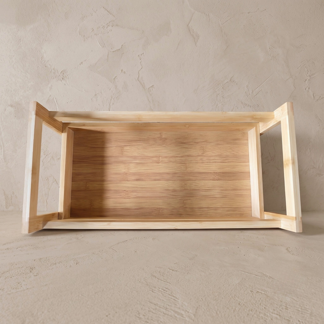 Bambusz polc kerekeken, 45,3 x 22 x 80 cm
