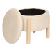 ELKI fedéllel ellátott puff, tárolóhellyel, Ø 45,5 × 37 cm, fehér