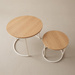 2 db kerek dohányzóasztal garnitúra, Ø 60 cm × 50 cm, fehér és barna