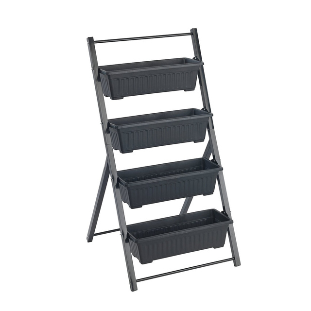 Kertészeti polc ágyásokkal, 4 szintes, 62 x 108 x 56,5 cm