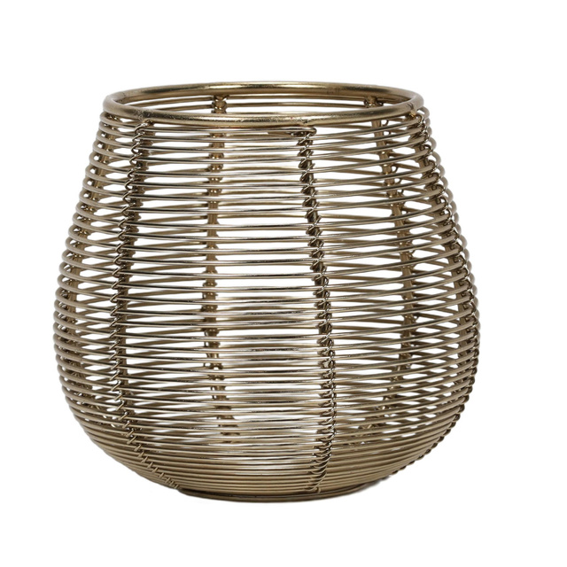 Fém tealight gyertyaállvány, arany színű