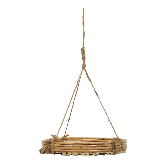Bambusz és rattan függő virágtartó, Ø 25,5 x 45 cm