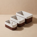 3 darab bambusz kosár textilbéléssel, 30 x 20 x 13 cm, barna