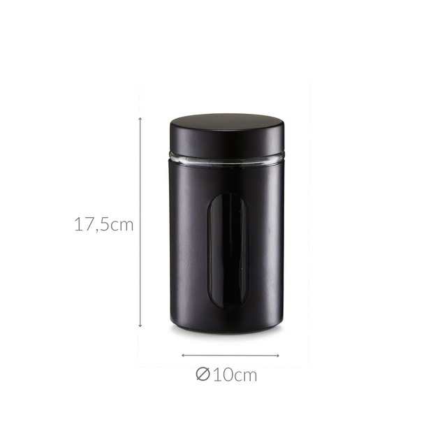 900 ml-es üveg élelmiszertároló, ZELLER, fekete