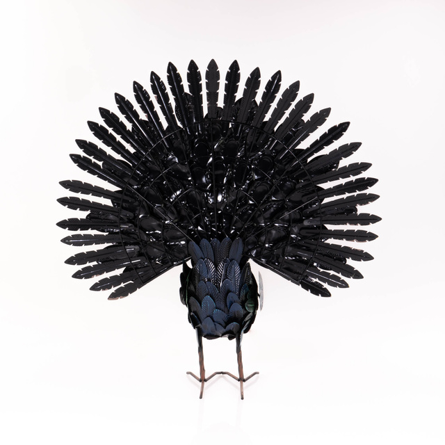 Fém kertipáva, 30 x 65 x 63 cm