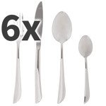 6 személyes evőeszközkészlet, rozsdamentes acél, INOX