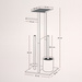 WC-papírtartó és WC-kefe állvány telefonállvánnyal HYLLA, 65 cm, ezüst