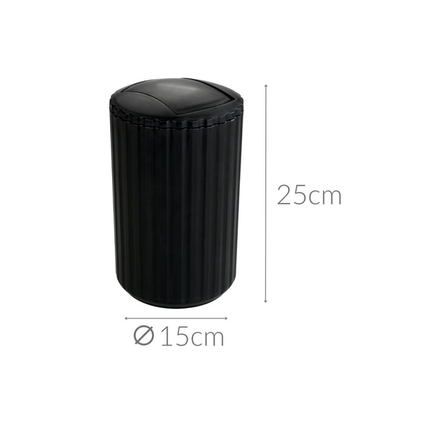 Fürdőszobai szemetes, Swing Bin Allstar, 3l, fekete