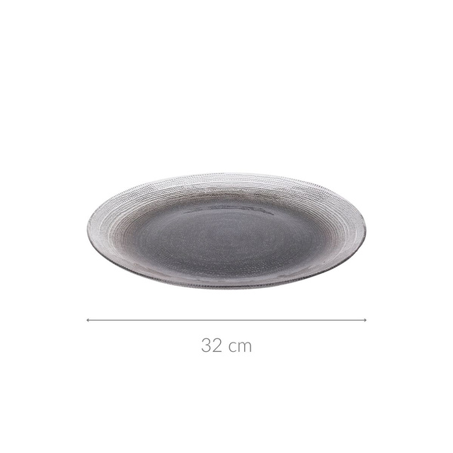 Lapos üveg tányér LAKRIS, Ø 32 cm