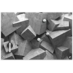 Üveg mágneses tábla Cubes + 3 mágnes, 60x40 cm, ZELLER