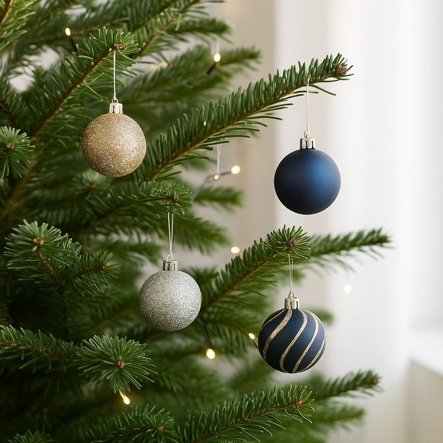 Többszínű díszgömbök különböző kivitelben, Ø 4 cm, 12 db.
